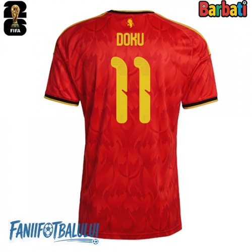 Belgia Jeremy Doku #11 Tricou Fotbal Replică Mondial 2026 Barbati Acasa Belgia Jeremy Doku #11 Tricou Fotbal Replică Mondial 2026 Barbati Acasa